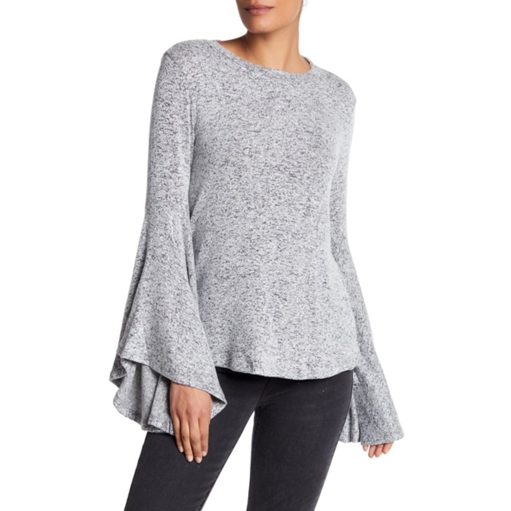 Ultra-soft Philosophy grey bell sleeve sweater, work wear for home or office